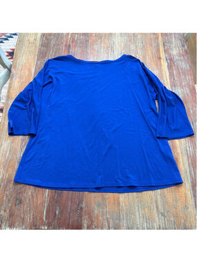 Eileen Fisher Blue Lyocell Elastane Top Women's Small